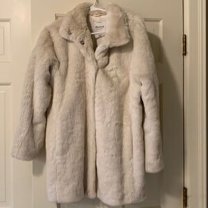 Madewell Faux Fur Mid Length Lined Coat